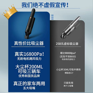 清蜓H2车载吸尘器大吸力车用手持随手便携式无线小型汽车专用 H1白色+原装充电头