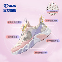 中国乔丹女童运动鞋2023夏季新款儿童鞋子旋转纽扣鞋透气女孩网鞋