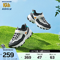 Skechers斯凯奇熊猫鞋夏季儿童老爹鞋2023新款透气大童休闲运动鞋312038L 男款/白色/黑色/蓝绿色/WBTQ 36