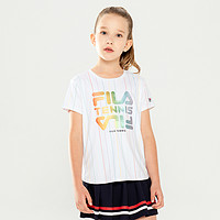 FILA 斐乐 女童短袖（120-165）女童夏季短袖透气T恤儿童针织短袖衫