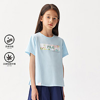 FILA 斐乐 女中大童短袖衫(130-165)休闲舒适女童短袖百搭针织T恤