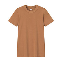 UNIQLO 优衣库 U系列 女士圆领短袖T恤 455758 橙红色 XS