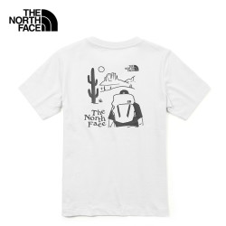 THE NORTH FACE 北面 T恤短袖男女情侣款户外休闲圆领透气半袖春夏 FN4/白色 L/175(尺码偏大）