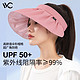 VVC 防晒帽女樱花粉（有防风绳） 可调节大小