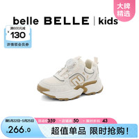 BeLLE 百丽 跑道设计鲸鱼鞋童鞋2023春季新商场同款运动风老爹鞋A1102A83 米白/杏 30