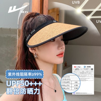 回力空顶防晒帽子女夏季防紫外线太阳帽女款户外大帽檐遮阳帽草帽