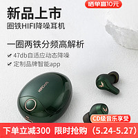 MIFO 魔浪 HiFiDots蓝牙耳机主动降噪入耳式真无线高级hifi运动游戏快充防水防汗迷你长续航一圈两铁 宝石绿