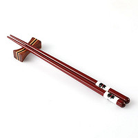 日本loft日式筷子筷架高档实木质餐具餐厅家用防滑防霉红色筷子