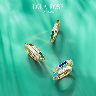 Lola Rose罗拉玫瑰八边形系列高级轻奢叠带风格戒指生日礼物 L码-青金石&孔雀石-LR70003