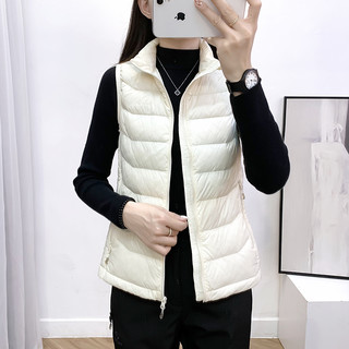 TECTOP/探拓冬季羽绒服女白鸭绒马甲背心保暖轻盈无袖外套坎肩 L D208106YD豆绿