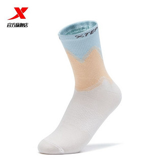 XTEP 特步 袜子跑步袜子运动长袜2023时尚潮流篮球袜子中筒袜子舒适女袜