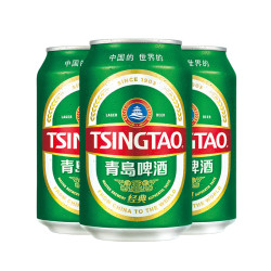 TSINGTAO 青岛啤酒 经典11度330ml*24听 随机赠6听/瓶