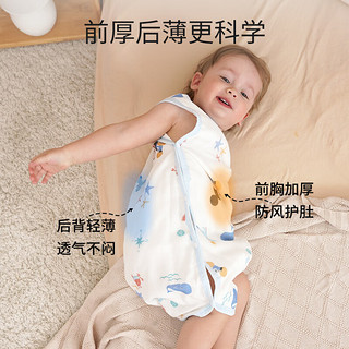 迪士尼（Disney）婴儿睡袋夏季薄款宝宝纱布睡袋儿童分腿无袖睡袋空调房防踢被 维尼 L码0.5-4岁(适用身高65-105cm)