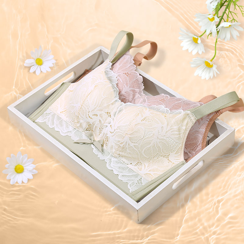 内衣女小胸聚拢夏季收副乳防下垂套装大胸显小文胸薄款调整型胸罩