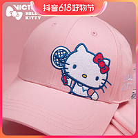 VICTOR 威克多 胜利联名HELLO KITTY棒球帽KT213I淡粉羽毛球运动帽