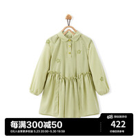 Mini Peace MiniPeace商场同款太平鸟童装女童衬衫裙子春季小花连衣裙 绿条纹 140cm