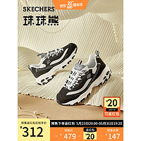 斯凯奇（Skechers）珠珠熊老爹鞋女士运动鞋子厚底增高经典黑白色春149463 黑色/白色/BKW 35.5 正常码，脚背宽高选大半码