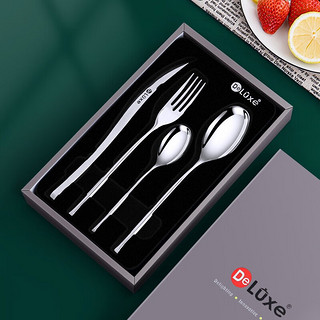 德纳斯（Deluxe）304不锈钢牛排刀叉勺套装西餐餐具家用刀叉勺4件套 4件套