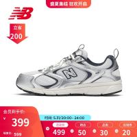 new balance NB官方男鞋女鞋408系列舒适百搭网面透气清爽运动鞋老爹鞋 灰白/银色 ML408N 41.5(脚长26cm)