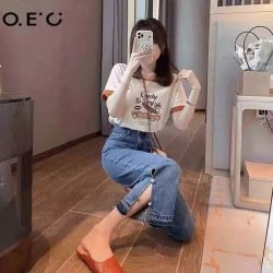 OEC 女士开叉牛仔裤