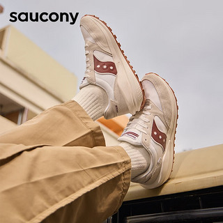 saucony 索康尼 复古休闲鞋男女同款夏季运动鞋子JAZZ RENEW吴念真 白枣红-1 40