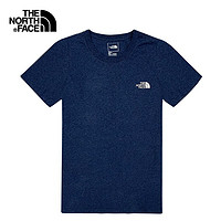 北面 短袖T恤男 休闲舒适透气夏季户外半袖 AVM/蓝色 S/165