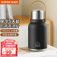 SUPOR 苏泊尔 保温壶岩木黑-1000ML