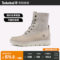 Timberland添柏岚官方女鞋高帮翻靴两穿潮流户外休闲增高|A1S7G 39.5 A1S7GW/米色