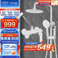 箭牌 ARROW 箭牌锁具 箭牌淋浴花洒套装冷热精铜龙头喷头易洁手持增压喷枪暗装淋浴器顶喷 白色双自洁花洒34116