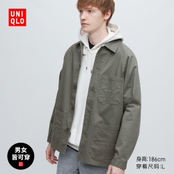 优衣库 男装/女装夹克休闲茄克外套 工装风 23春季新品 458182