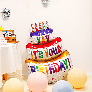 多美忆生日装饰气球场景布置女宝宝周岁儿童生日快乐气球蛋糕装扮