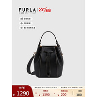 FURLA 芙拉 MIASTELLA系列拼接单肩斜挎小号水桶包WB00353 黑色