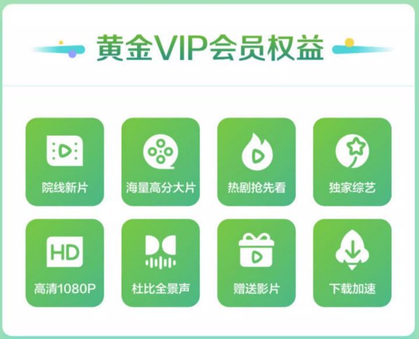 iQIYI 爱奇艺 黄金会员年卡+加赠3大权益