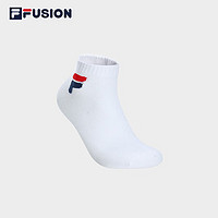 FILA 斐乐 FUSION斐乐潮牌低腰袜情侣款2023夏新款时尚网球运动袜短袜 标准白-WT M