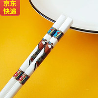 传世瓷 景德镇陶瓷筷子防滑防霉 骨瓷 象牙白筷子套装家用送礼 贵族马陶瓷筷 2双