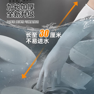 苏力达丁晴手套一次性洗碗女厨房耐用家用食品级加长丁腈清洁防水薄贴手 白30+粉30食品级 M