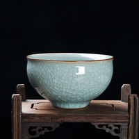唐丰(TANGFENG)汝窑茶杯主人杯单杯功夫茶具陶瓷茶盏个人专用冰花冰裂品茗杯大号 冰花禅心杯