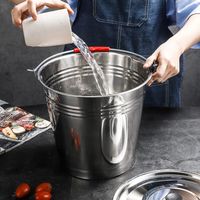 佳驰(JIACHI)无磁不锈钢水桶30cm/10L 手提式大容量油桶储水桶食堂厚铁皮桶