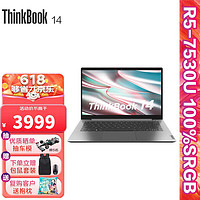 ThinkPad联想ThinkBook 14 锐龙版 2023款 14英寸轻薄便携笔记本电脑R5 7530U 高色域 IPS LED背光 100%SRGB 16G 512G SSD