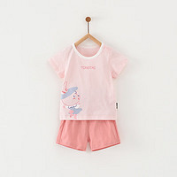 Tongtai 童泰 夏季3月-4岁男女婴儿短袖套装 TS31X509 粉色 90cm