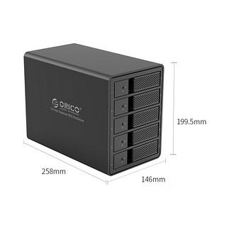 ORICO 奥睿科 9558RU3 3.5英寸 全铝阵列硬盘柜 五盘位
