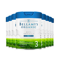 BELLAMY'S 贝拉米 白金3段贝拉米DHA有机A2幼儿配方奶粉3段(1岁+)800g*8