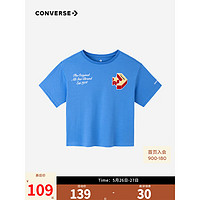 Converse 匡威童装男童短袖T恤2023夏季新款儿童休闲短T上衣 大学蓝 100/52(3T)