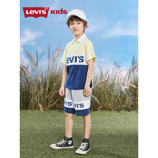Levi's 李维斯童装男童短袖Polo衫2023夏季新款儿童短袖透中大童气上衣 星空绿 160/76(L)