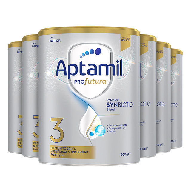 淘金币可用：Aptamil 爱他美 澳洲白金 240亿益生菌进口奶粉 3段 900g*6罐