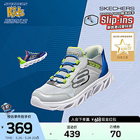 Skechers斯凯奇儿童闪穿鞋2023春季新款Slip-ins时尚男女童运动鞋319040L 男童/浅灰色/多彩色/LGMT 35码