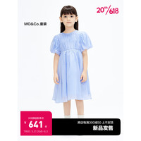 little MO&Co.little moco童装23夏装新款女童泡泡袖短袖公主连衣裙KBC2DRS012 淡蓝色 110/56
