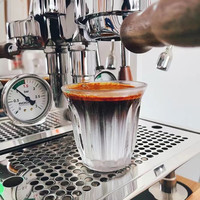 朗特乐（Le Bronte）ins风咖啡玻璃杯Dirty咖啡杯澳白杯家用透明早餐杯拿铁杯短笛 轰炸杯90ml 迷你