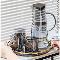 凉水壶水壶高硼硅玻璃耐高温冷水壶套装家用冰箱果茶壶杯子凉水杯