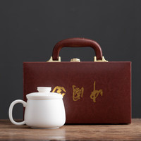 唐舍羊脂玉瓷白瓷个人专用带盖过滤办公室家用泡茶喝茶水杯礼品 圆合办公杯400ml 400ml